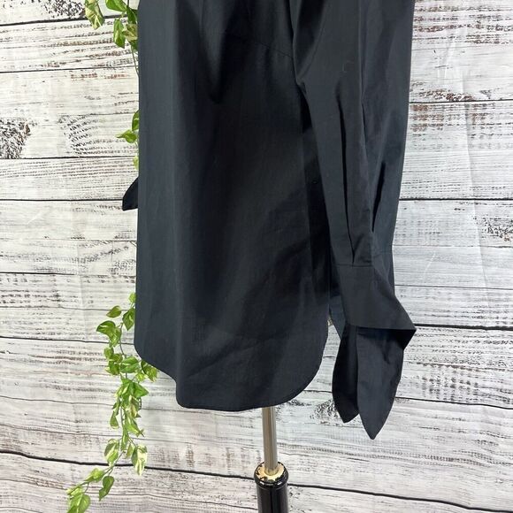 Talbots Blouse Tunic size Extra Small Classic Black Modest Casual Career Boho - Picture 9 of 11